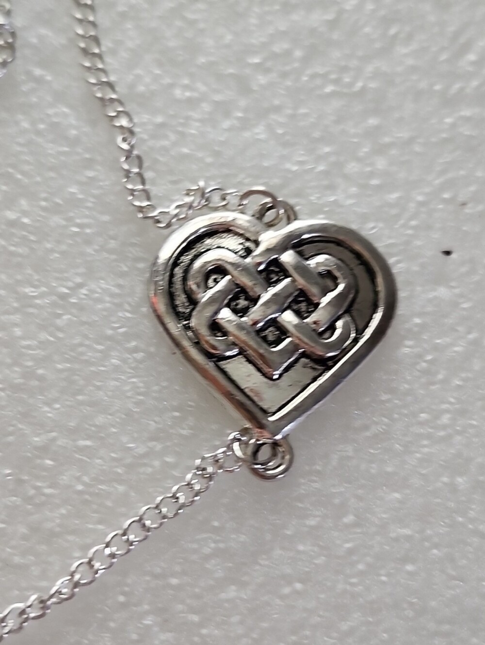 Hand Crafted Silver Heart Knot Bracelet / Anklet